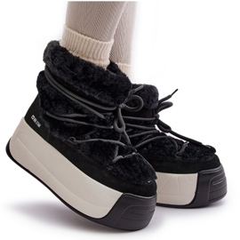 Botas de nieve para mujer de piel con suela gruesa y pelo Big Star OO274A206 Negro 13