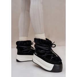 Botas de nieve para mujer de piel con suela gruesa y pelo Big Star OO274A206 Negro 8
