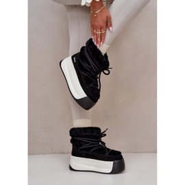 Botas de nieve para mujer de piel con suela gruesa y pelo Big Star OO274A206 Negro 9