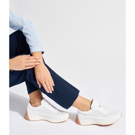 Deportivas de piel caladas blancas de Sergio Leone blanco 3