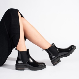 Botines de mujer de charol con plataforma Sergio Leone negro 3