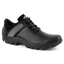 Olivier Zapatos trekking de piel para hombre 311GT, negro 2