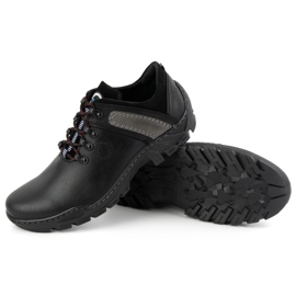 Olivier Zapatos trekking de piel para hombre 311GT, negro 4