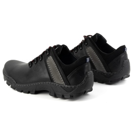 Olivier Zapatos trekking de piel para hombre 311GT, negro 5