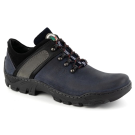 Olivier Zapatos trekking hombre piel 311GT, azul marino 2