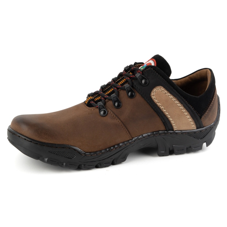Olivier Zapatos trekking hombre piel 311GT, marrón oscuro 1