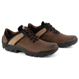 Olivier Zapatos trekking hombre piel 311GT, marrón oscuro 3
