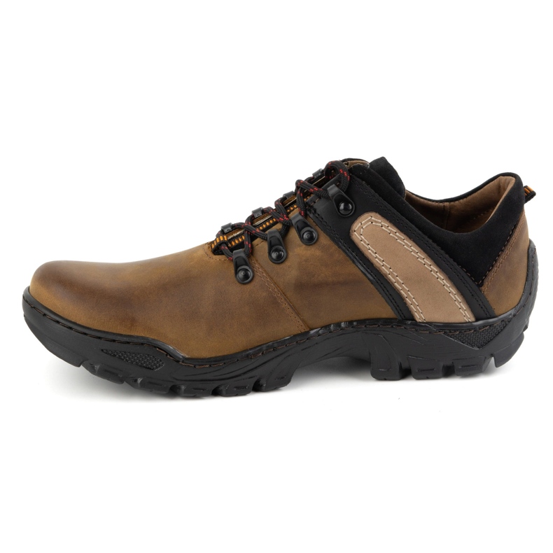 Olivier Zapatos trekking hombre piel 311GT marrón naranja 1