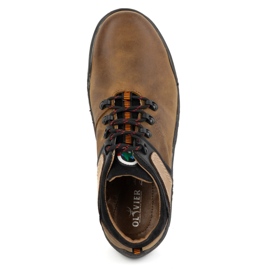 Olivier Zapatos trekking hombre piel 311GT marrón naranja 6