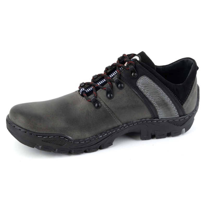 Olivier Zapatos trekking de piel para hombre 311GT, gris 1