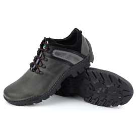 Olivier Zapatos trekking de piel para hombre 311GT, gris 4