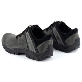 Olivier Zapatos trekking de piel para hombre 311GT, gris 5