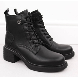 Botas de mujer de piel, ligeramente aislantes, negras Vinceza 91107 negro 2
