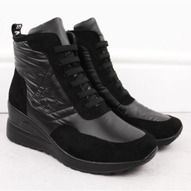 Botas de nieve con cuña para mujer, color negro Potocki 12225 2