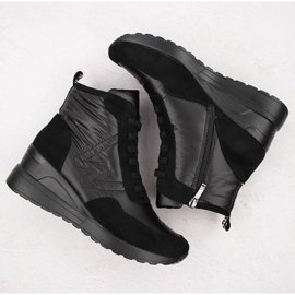 Botas de nieve con cuña para mujer, color negro Potocki 12225 3