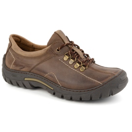 KOMODO Zapatos de trekking para hombre, piel 936K, marrón 2