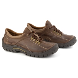 KOMODO Zapatos de trekking para hombre, piel 936K, marrón 3