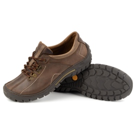KOMODO Zapatos de trekking para hombre, piel 936K, marrón 4