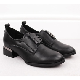 Zapatos de tacón slip-on mujer en piel, negro Vinceza 25-58349 2
