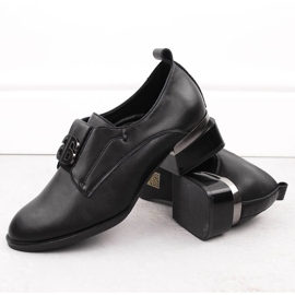 Zapatos de tacón slip-on mujer en piel, negro Vinceza 25-58349 3