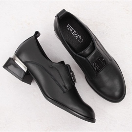 Zapatos de tacón slip-on mujer en piel, negro Vinceza 25-58349 4