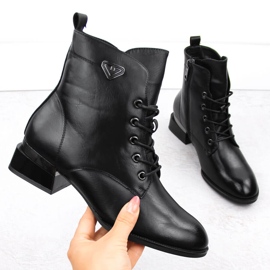 Botas de mujer de tacón ligeramente aislantes, negras Vinceza 58420 negro 1