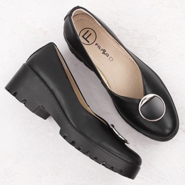 Zapatos slip-on mujer piel negros Filippo DP4569 4