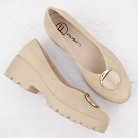 Zapatos slip-on mujer piel ante beige Filippo DP4569 4
