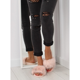 Pantuflas rosas con pelo zy383-007-1 rosa rosado 4