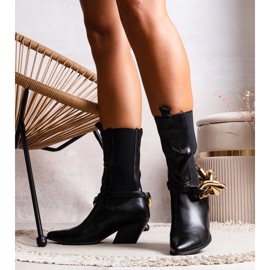 Botas cowboy negras con cadenas Nash negro 2