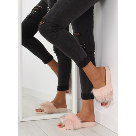 Pantuflas rosas con pelo zy383-007-1 rosa 2