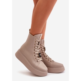 Botas Obrera Mujer Piel Con Pins Beige CheBello 4294 1