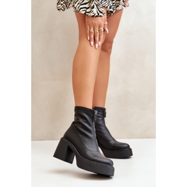 Botas De Mujer Aislante Con Plataforma Y Tacón Alto Negro Vinceza 66715 2