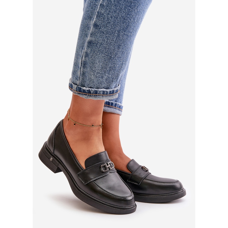 Mocasines de Mujer Confeccionados en Piel Natural Negro Vinceza 58409 1
