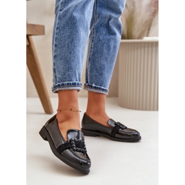 Mocasines Mujer Charol Con Adorno, Negro Vinceza 58389 2