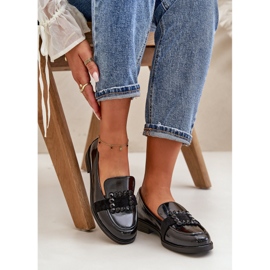 Mocasines Mujer Charol Con Adorno, Negro Vinceza 58389 9