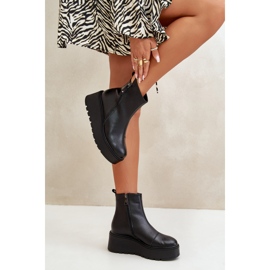 Botas De Mujer Aislante Con Cuña Y Plataforma, Piel Natural, Negro Vinceza 58340 7