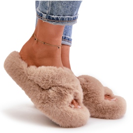 Pantuflas de Mujer de Piel con Suela Gruesa, Beige Lavitera 8