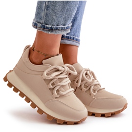 Zapatillas deportivas Deportivas con plataforma en ecopiel Beige Riadella 9