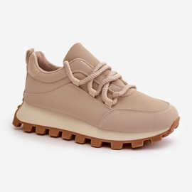 Zapatillas deportivas Deportivas con plataforma en ecopiel Beige Riadella 4