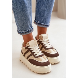 Zapatillas Deportivas De Mujer Con Plataforma Aislante Y Piel De Oveja, Marrón Daivlene 6