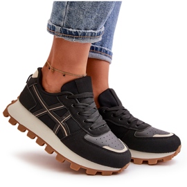 Zapatillas Deportivas de Mujer con Cordones y Plataforma Negro Mialunae 10