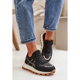 Zapatillas Deportivas de Mujer con Cordones y Plataforma Negro Mialunae 3