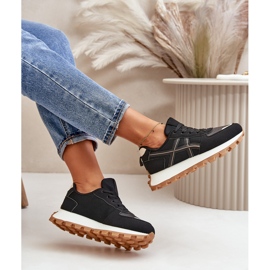 Zapatillas Deportivas de Mujer con Cordones y Plataforma Negro Mialunae 7