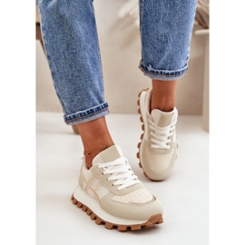 Zapatillas Deportivas con Cordones para Mujer, Deportivas con Plataforma, Beige Mialunae 3
