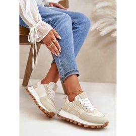 Zapatillas Deportivas con Cordones para Mujer, Deportivas con Plataforma, Beige Mialunae 8