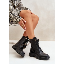 Botas Obrera Mujer Piel Ecológica Con Pins Negro Rianael 13