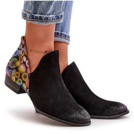 Botines Maciejka De Piel Con Aberturas 04091-77 Negro 10