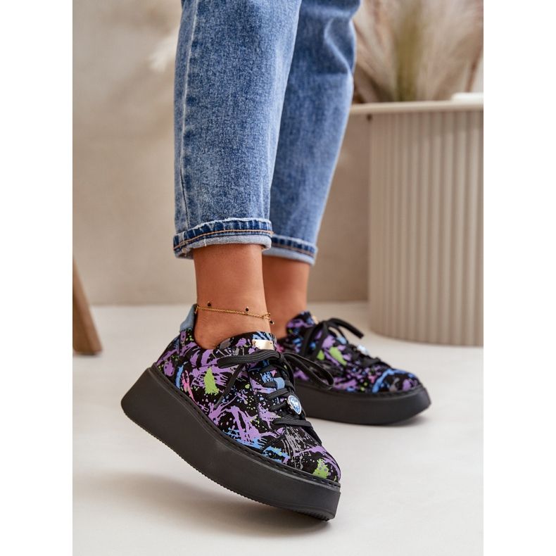 Deportivas de Piel con Plataforma Maciejka 06191-05 Morado negro 2 Deportivas de Piel con Plataforma Maciejka 06191-05 Morado negro 2