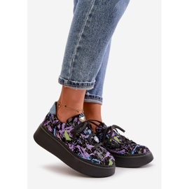 Deportivas de Piel con Plataforma Maciejka 06191-05 Morado negro 1 Deportivas de Piel con Plataforma Maciejka 06191-05 Morado negro 1